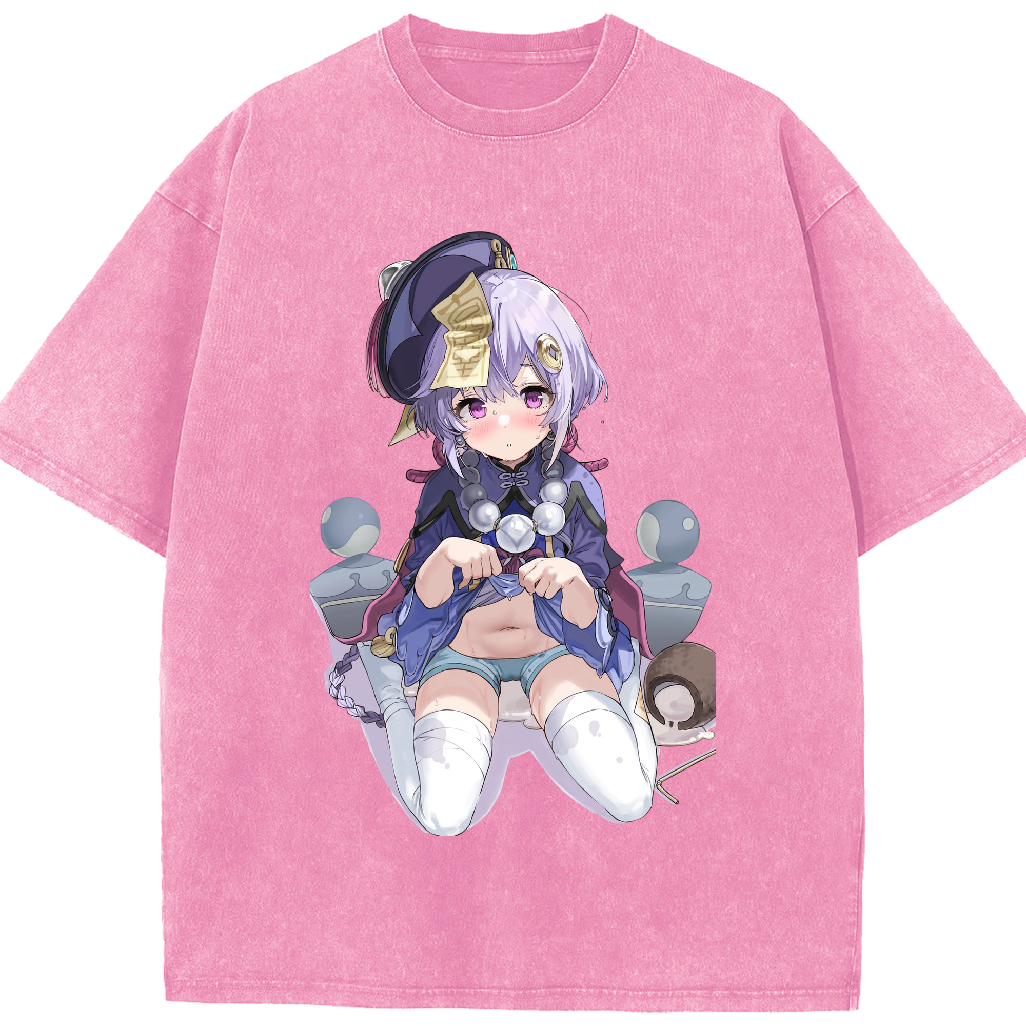 げんし神 七七 なな  genshin Nana 綿100% ヴィンテージ風 半袖Tシャツ（フロントプリント）
